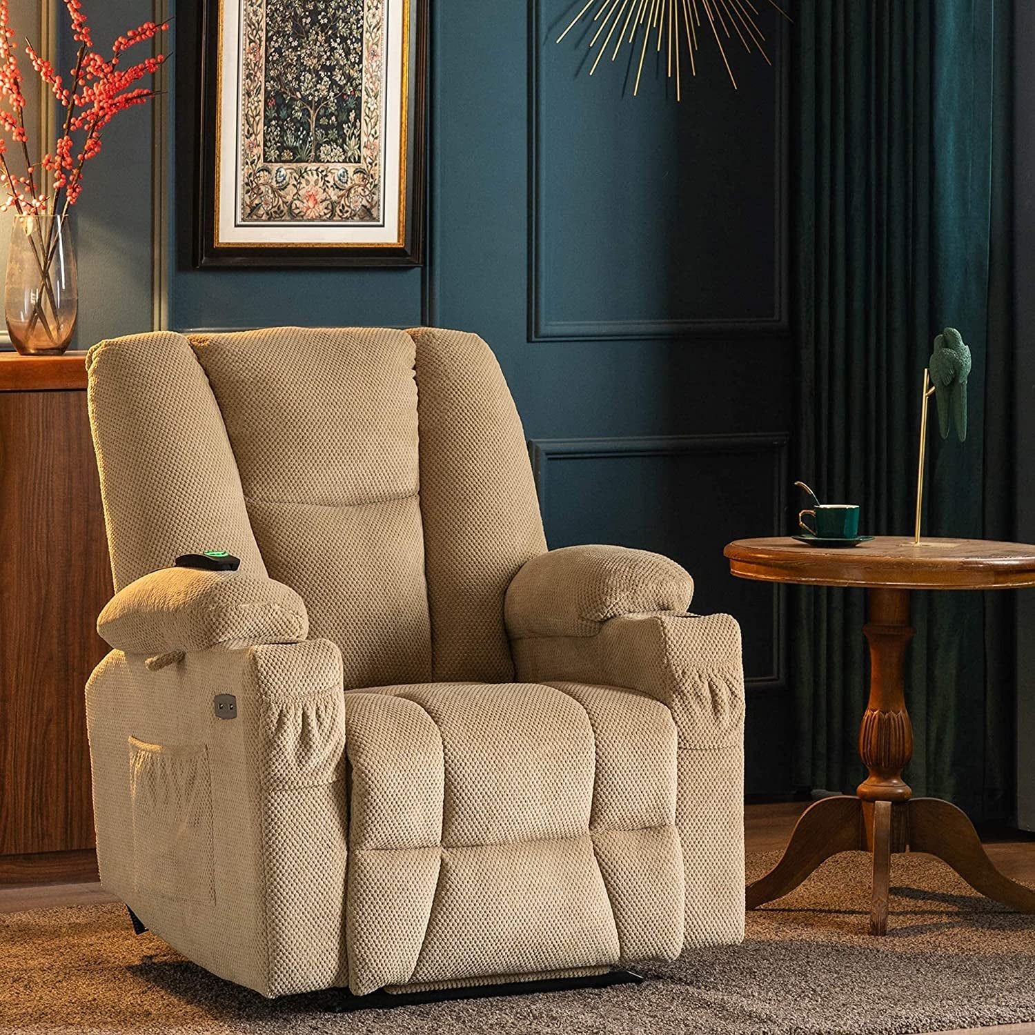 Fabric Electric Power Recliner Chair with Heat