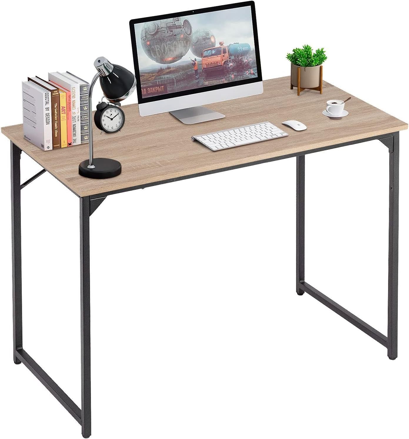 32/39/47 Inch Computer Desk Study Writing Table, Adjustable Feet, Modern Furniture for Home Office (1, Nature, 39 Inch)