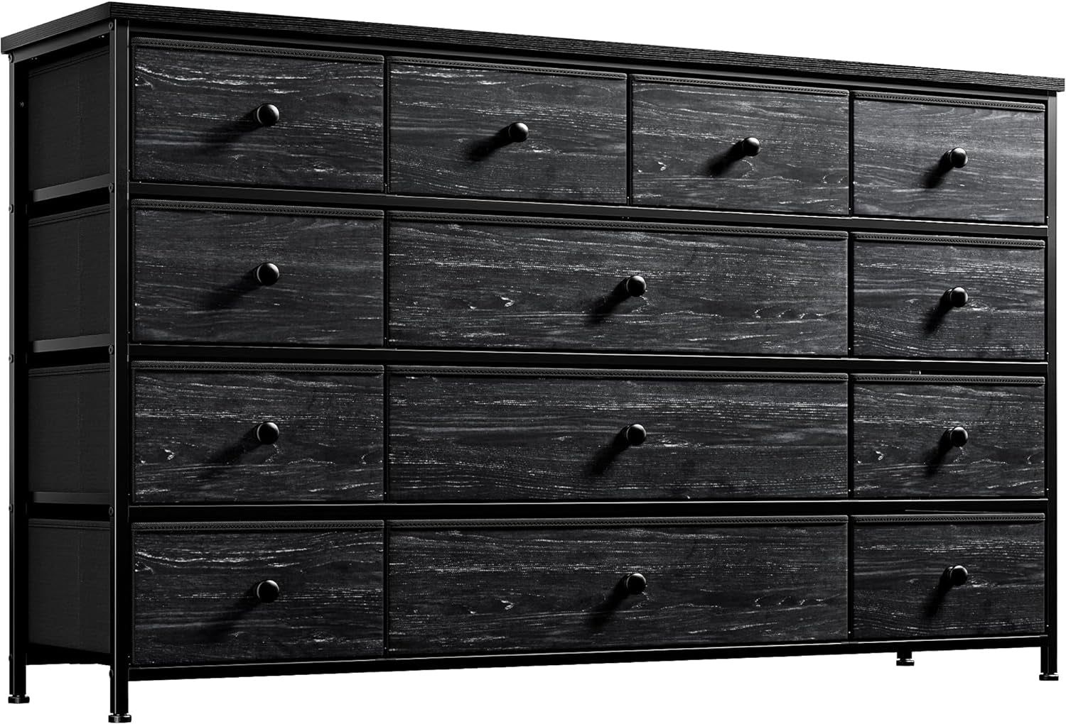 Black Dresser, Dresser for Bedroom with 13 Storage Drawers, Dressers &amp; Chests of Drawers for 55&quot; TV, Black Dresser for Bedroom, Long Dresser for Closet, Entryway