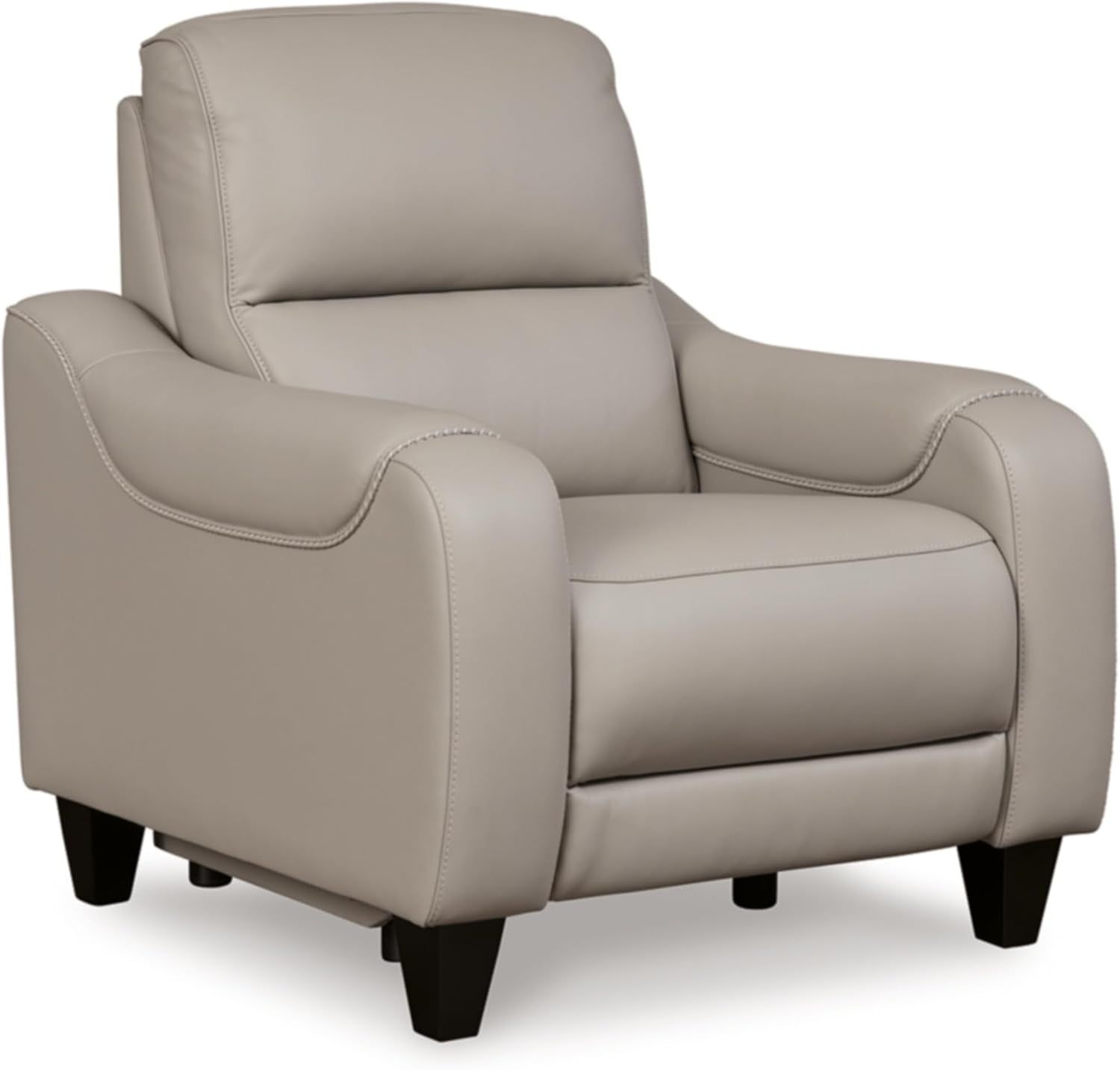 Mercomatic Contemporary Leather Match Wall Hugger Power Recliner with Adjustable Headrest and USB Ports, Light Gray