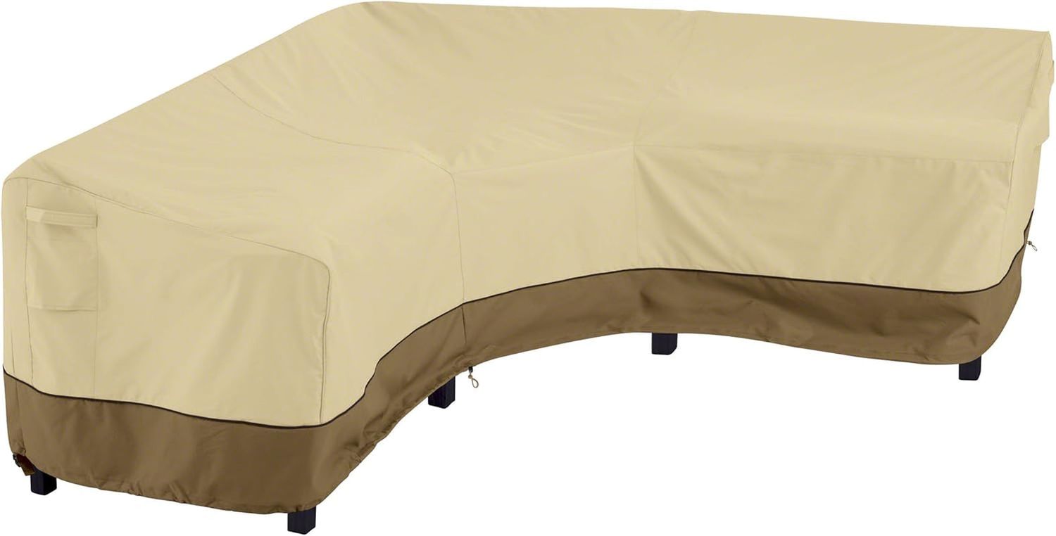 56-304-051501-EC Veranda V-Shaped Sectional Sofa Cover, X-Large, Pebble-Earth-Bark, Patio Furniture Covers