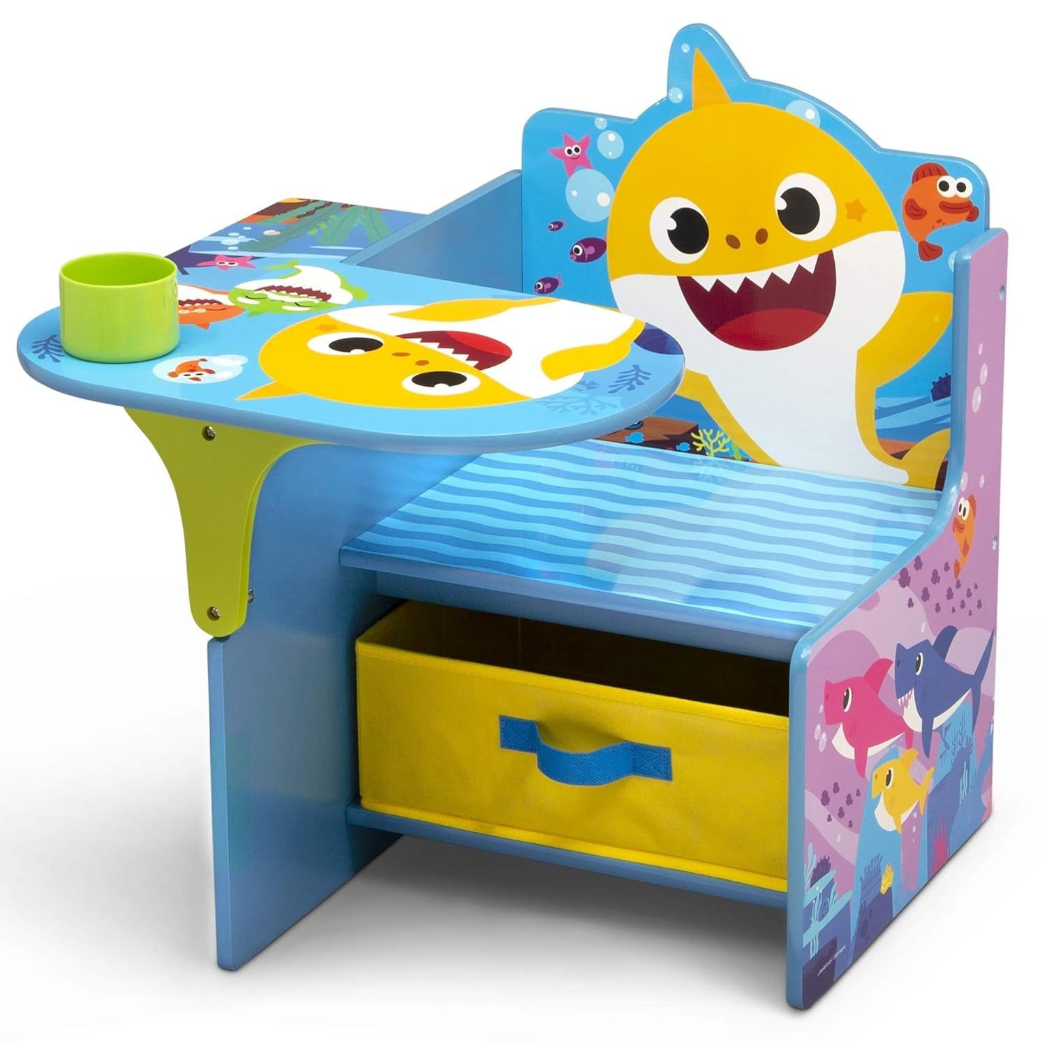 Baby Shark Chair Desk with Storage Bin - Ideal for Arts &amp; Crafts, Snack Time, Homeschooling, Homework &amp; More by
