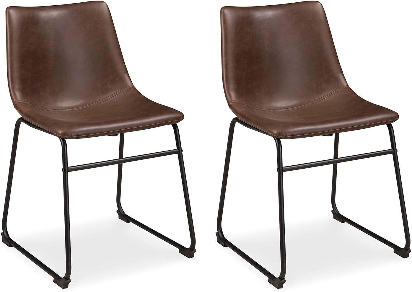 Mid Century Centiar 18.75&quot; Dining Bucket Chair, 2 Count, Black and Brown