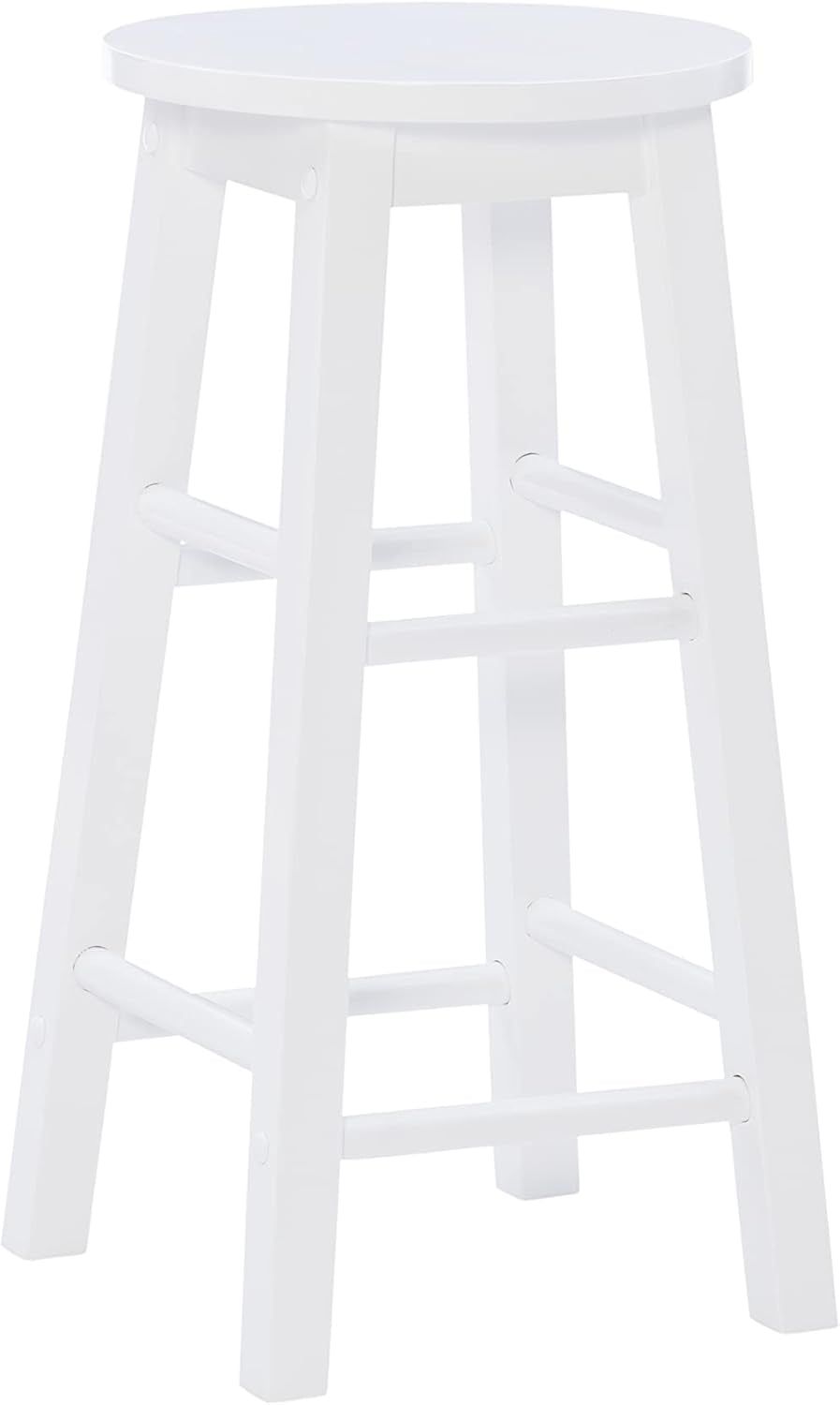 Zeke White 24&quot; Counter Stool with round Seat
