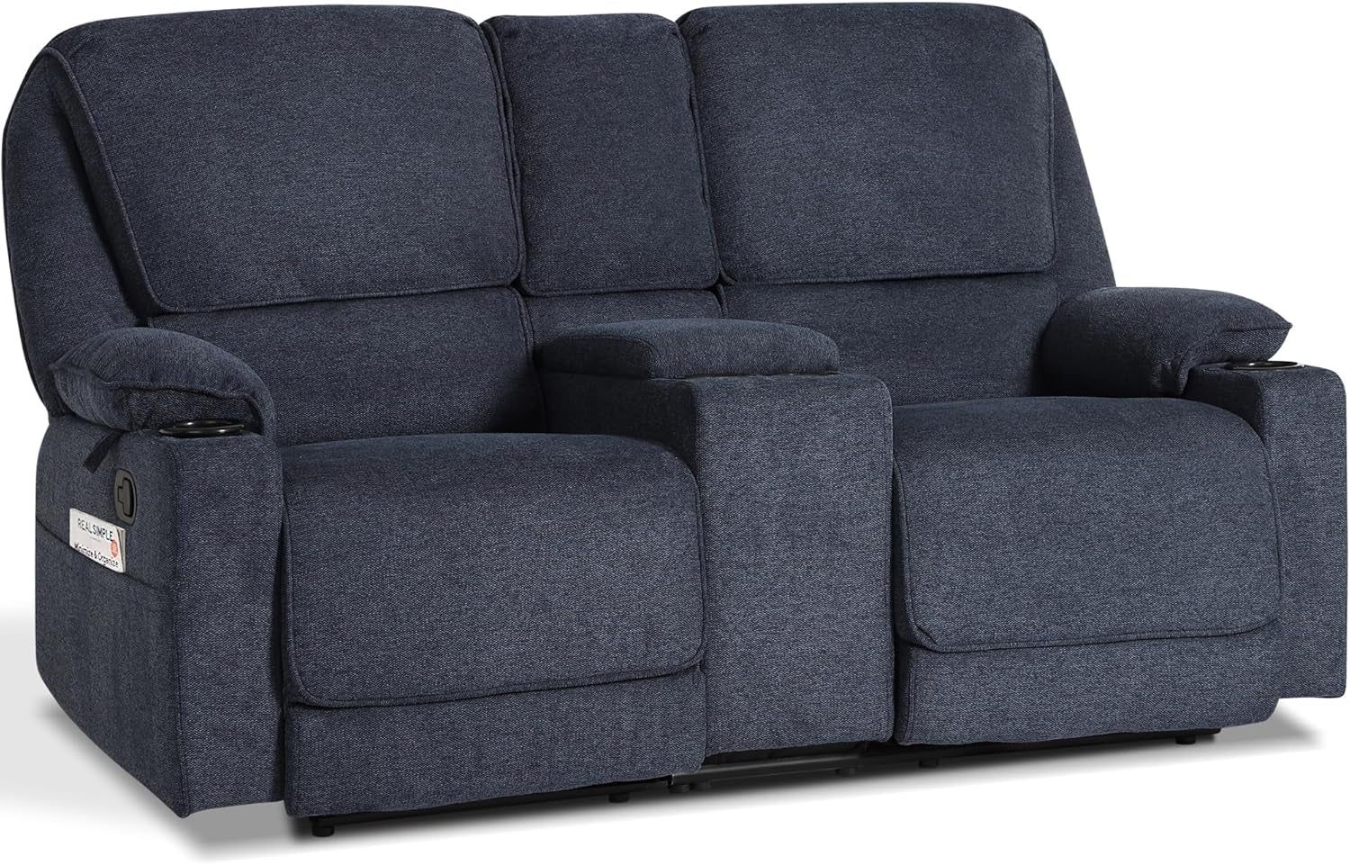 67.9&quot; RV Loveseat Recliner Double Recliner RV Sofa, Wall Hugger Reclining RV, Manual Reclining Sofa, RV Theater Seats, Home Theater Seating, RV Theater Seating, RV Furniture, Navy Blue