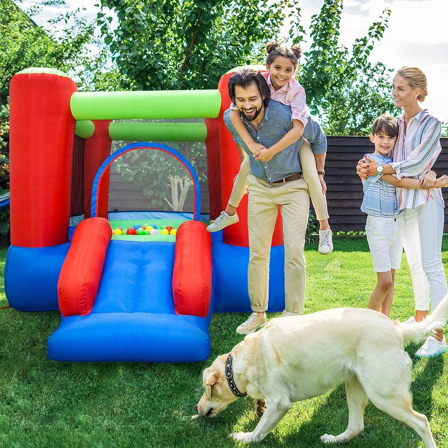 8x7 Junior Inflatable Bouncer Slide with 50 Balls