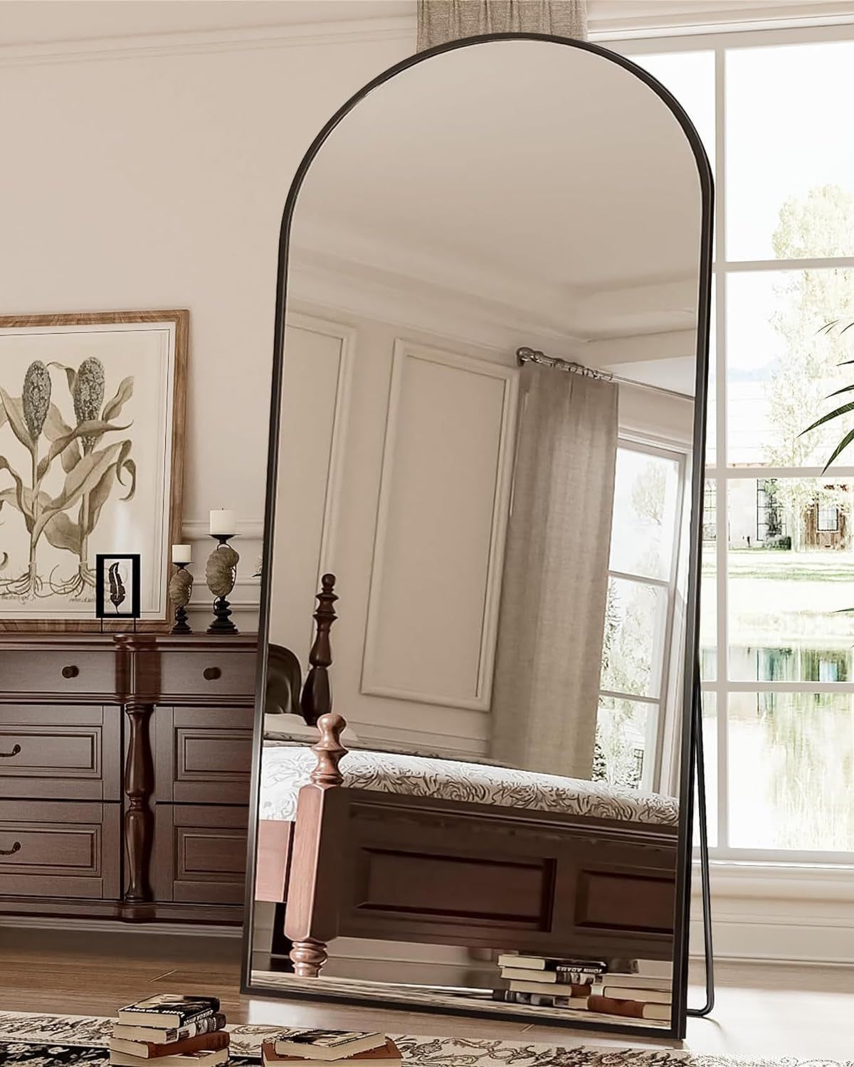71&quot; Full Length Mirror Standing, Hanging, Black, Large