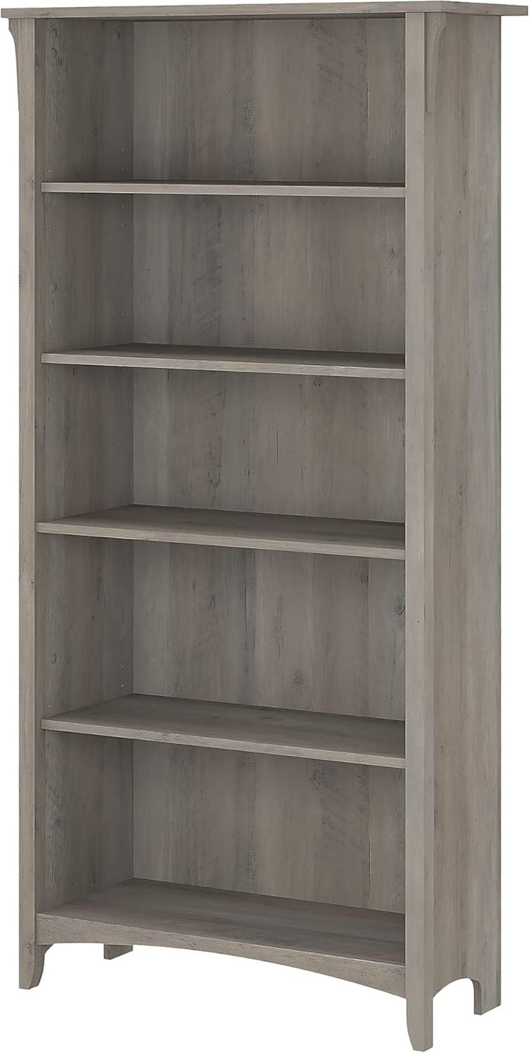 Salinas 5-Shelf 63-Inch H Bookcase, Driftwood Gray