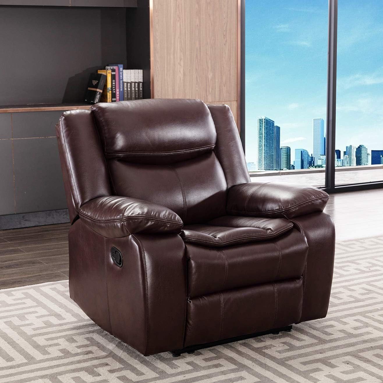 Breathable Leather Manual Recliner for Living Room