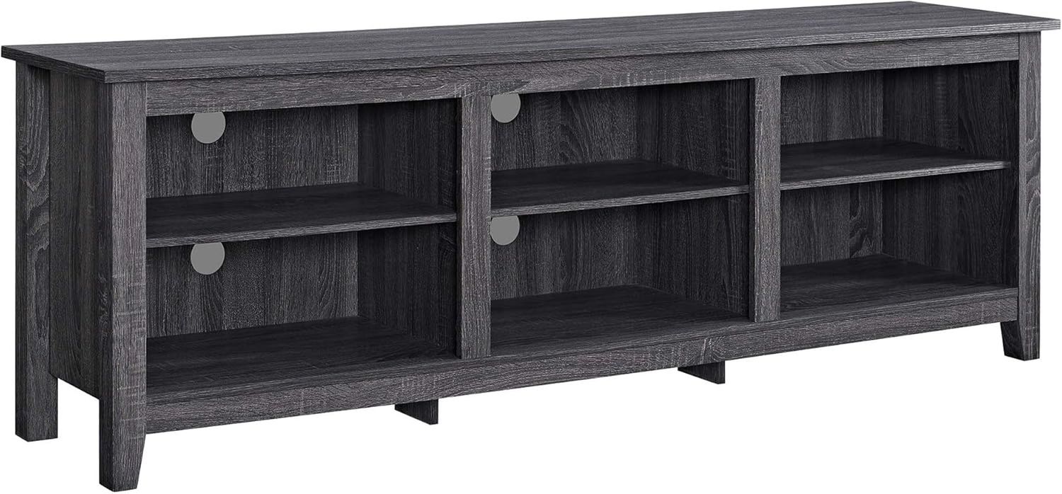 Wren Classic 6 Cubby TV Stand for Tvs up to 80 Inches, 70 Inch, Charcoal