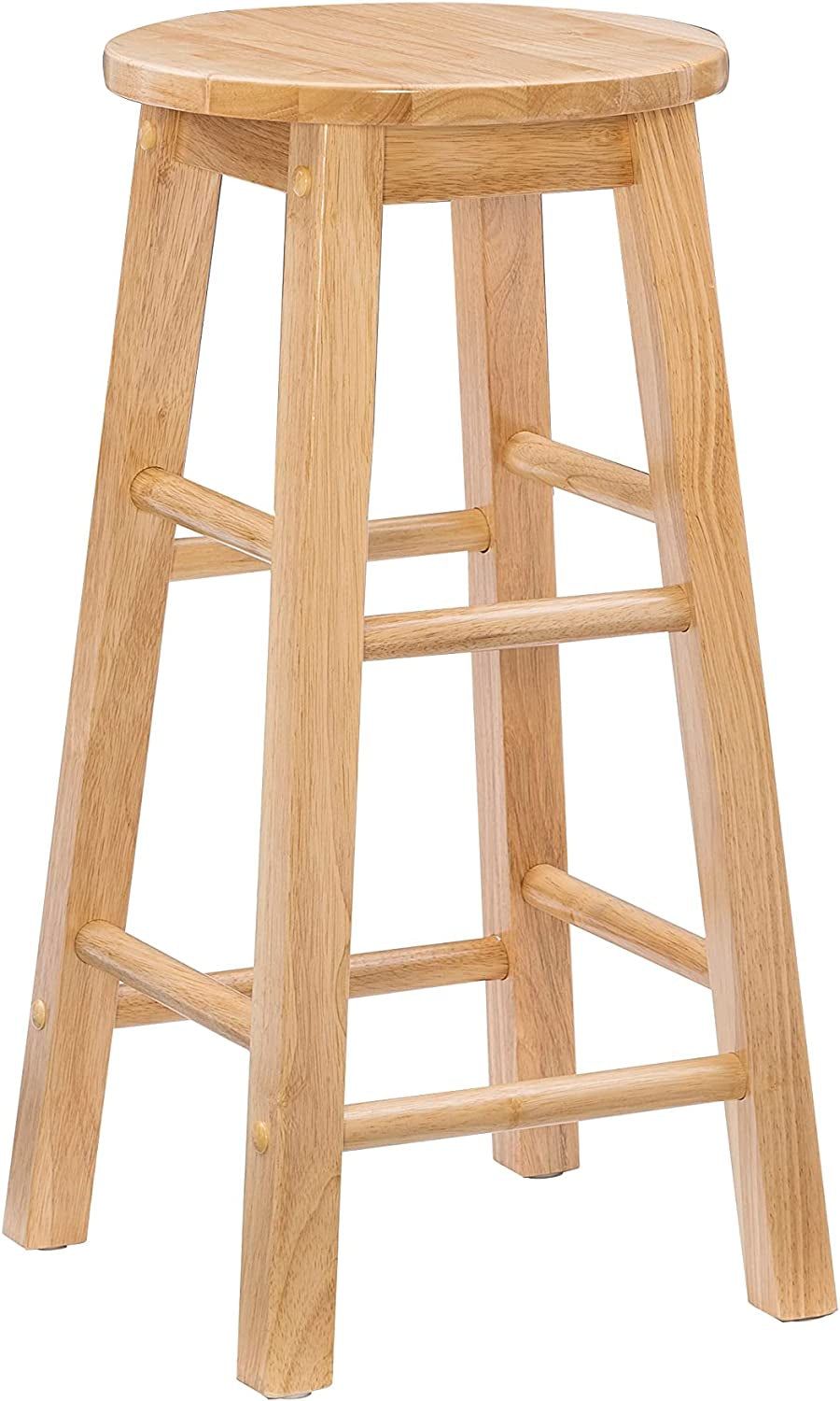 Natural Barstool with round Seat, 24-Inch