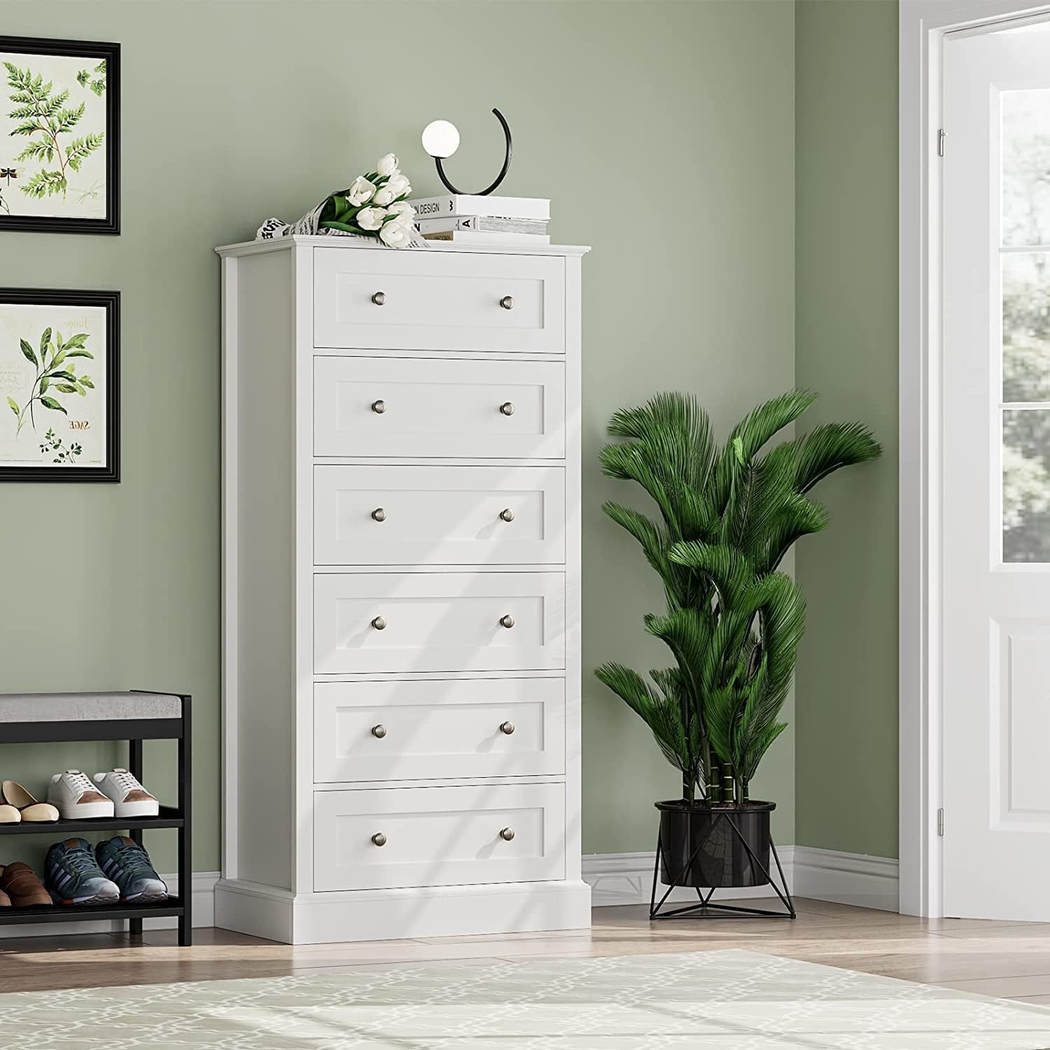 Black Steel Frame 4 Drawer Dresser