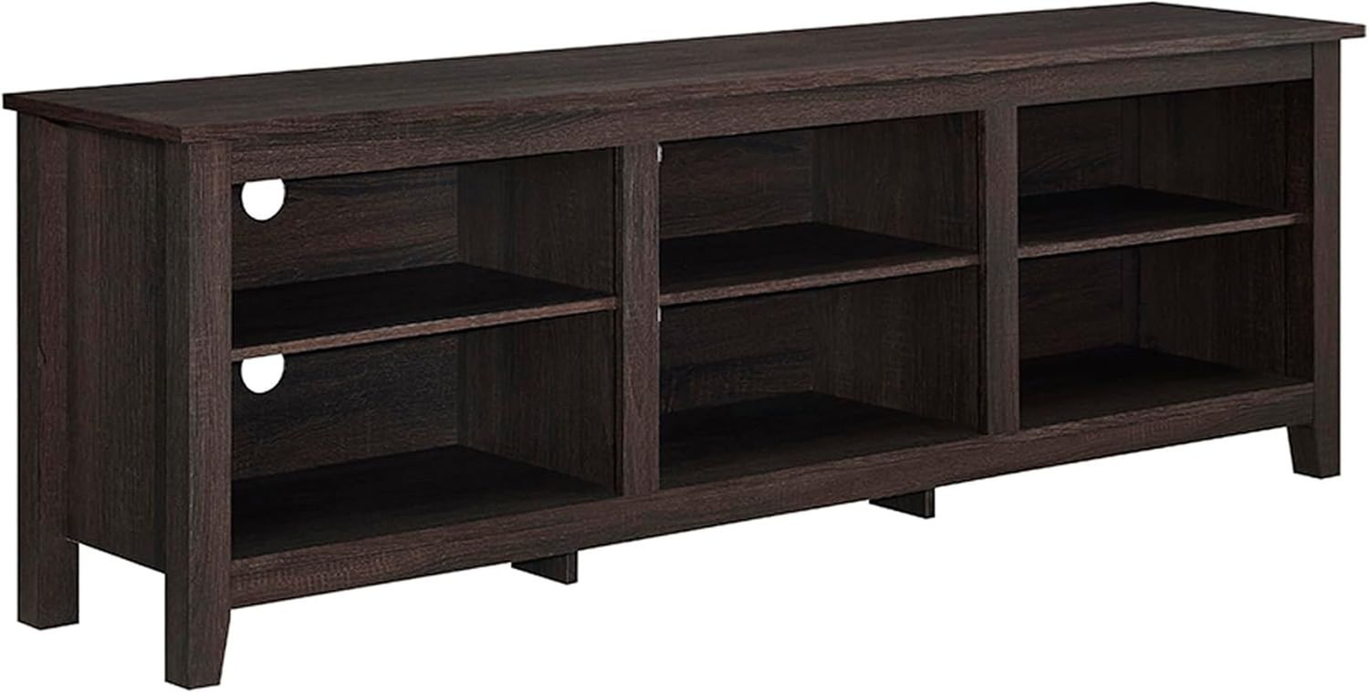 Wren Classic 6 Cubby TV Stand for Tvs up to 80 Inches, 70 Inch, Espresso