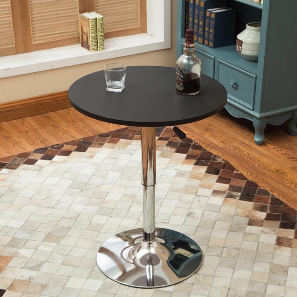 Black Adjustable MDF Top Bar Table