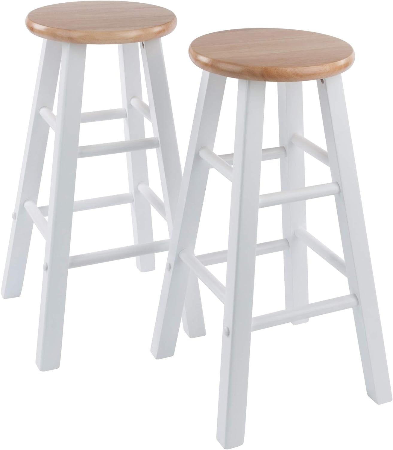 Element Counter Stools, Natural &amp; White, 24&quot;, 2 Piece Set