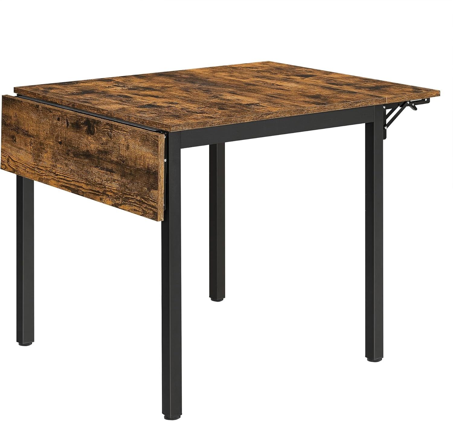 Folding Dining Table, Drop Leaf Extendable, for Small Spaces, Seats 2-4 People, Industrial, 33.3 X 30.7 X 30 Inches,Brown