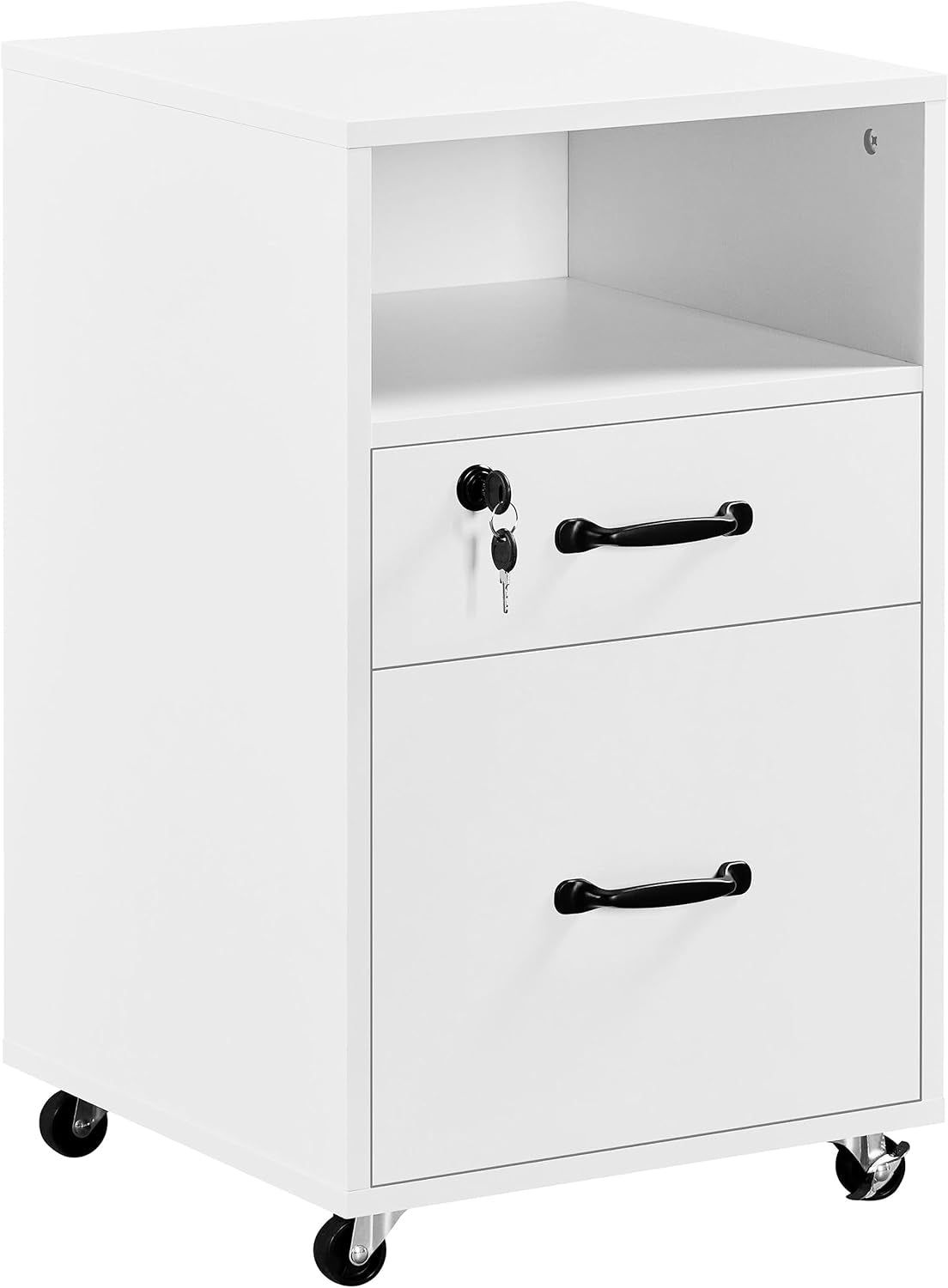 File Cabinet Vertical File Cabinets Mobile Letter Size File Storage Organizer Small Filing Cabinet Printer Stand for Home and Office White