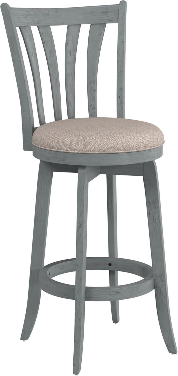 Furniture Savana Wood Bar Height Stool, 30&quot; High, Blue Wire Brush