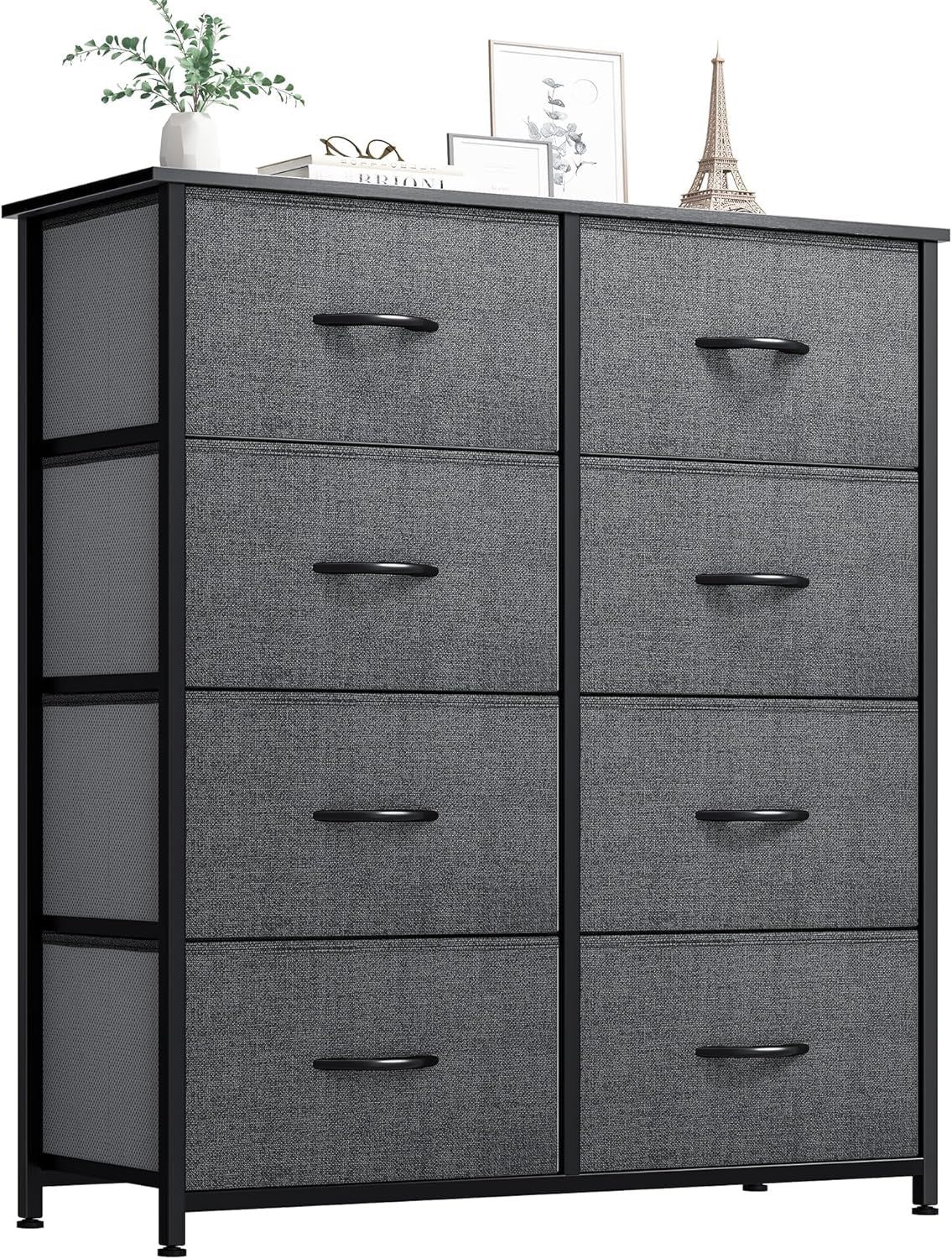 Dresser for Bedroom, Fabric Dresser with 8 Drawers,Tall Dresser,Chest of Drawers for Closet