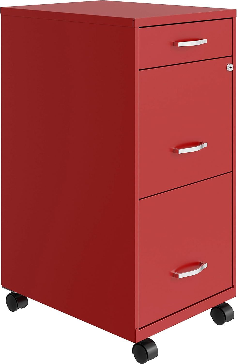 LYS SOHO Box/File/File Mobile Red File Cabinet, 3 Drawer