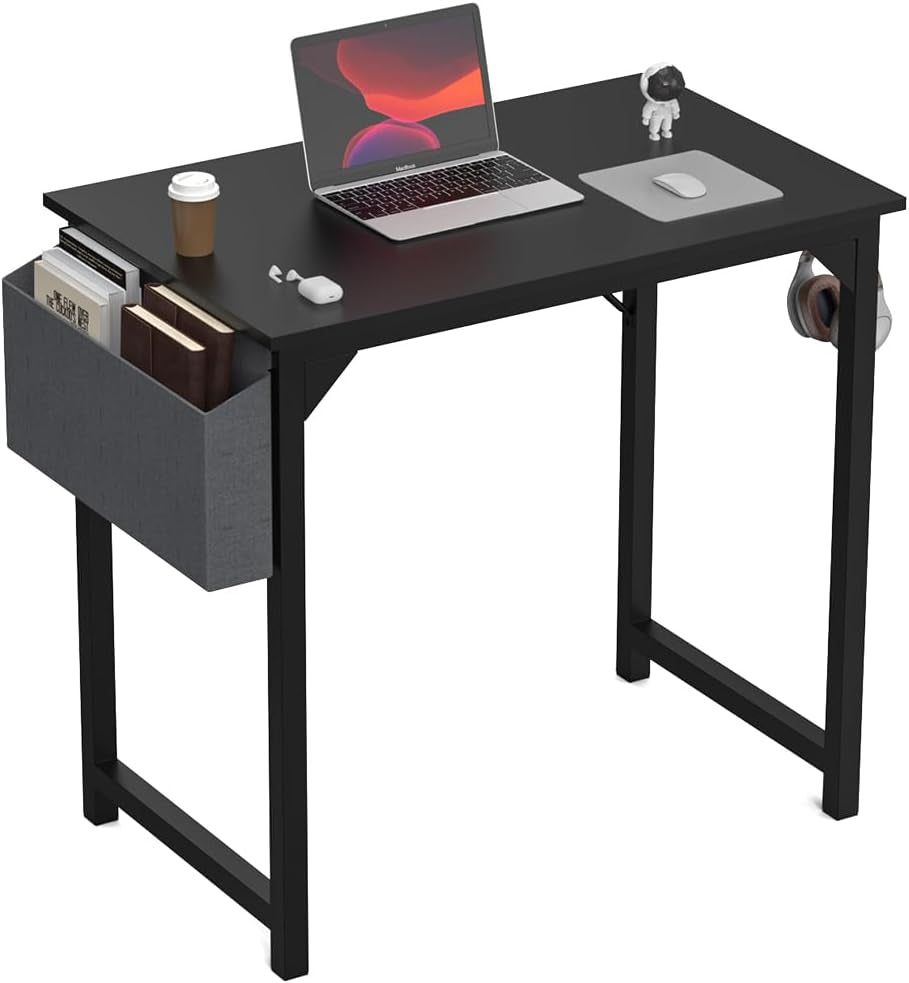 32 Inch Small Computer Office Desk Modern Simple Style Writing Study Work Table for Home Bedroom - Modern Black