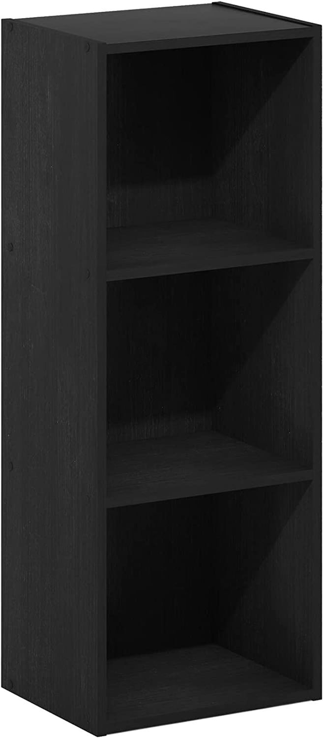 Pasir 3-Tier No Tool Assembly Open Shelf Bookcase, Blackwood