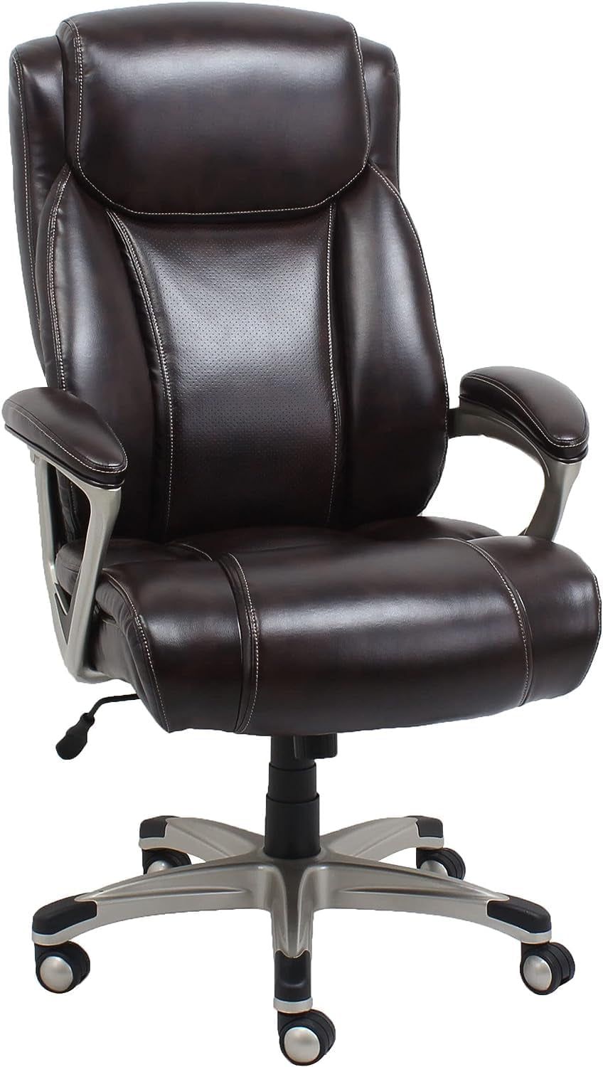 Big &amp; Tall Executive Office Desk Chair with Lumbar Support, Adjustable Height, 350 Lb Capacity, Black Pewter Finish