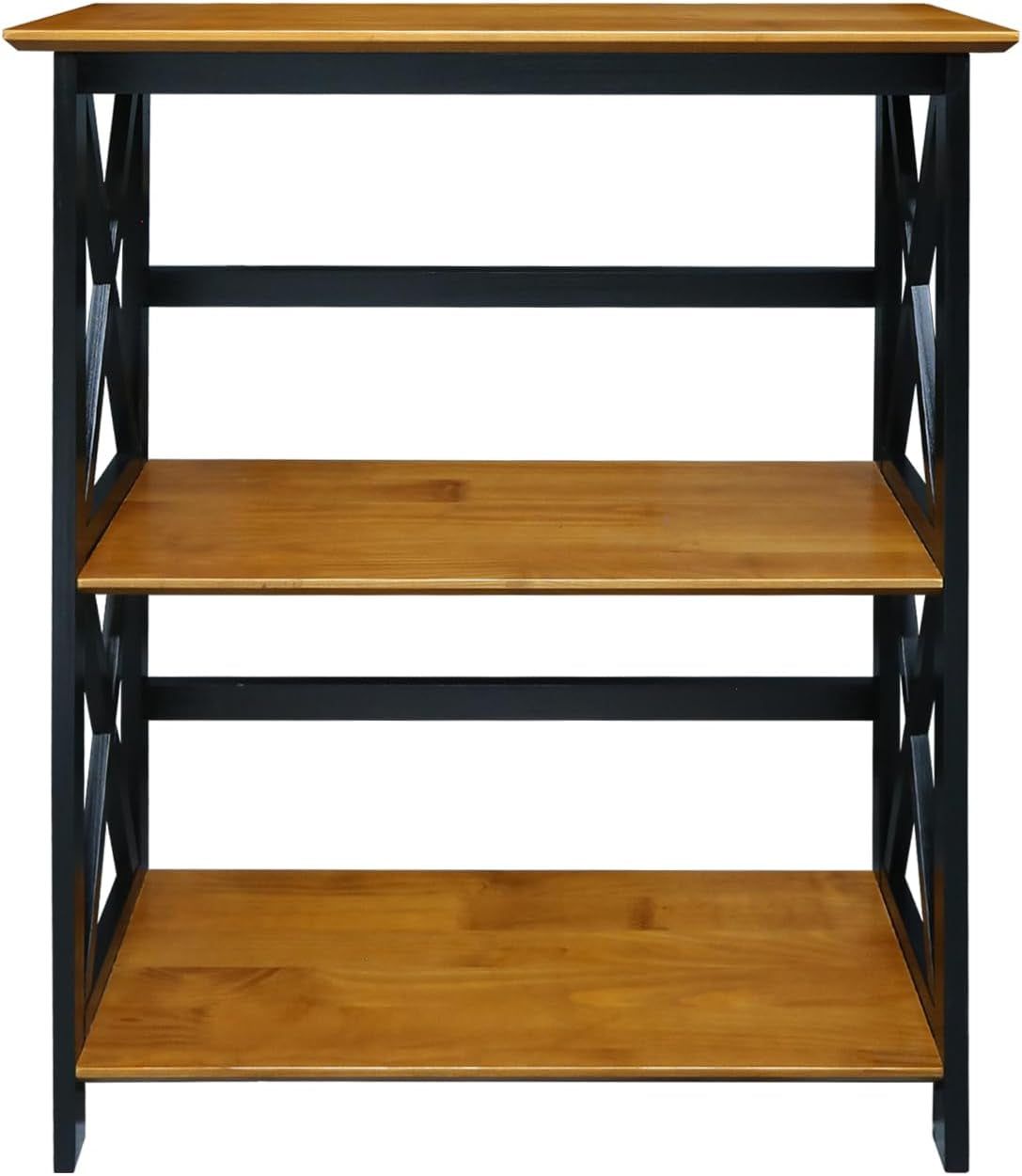 Shelf Bookcase Antique Walnut/Black