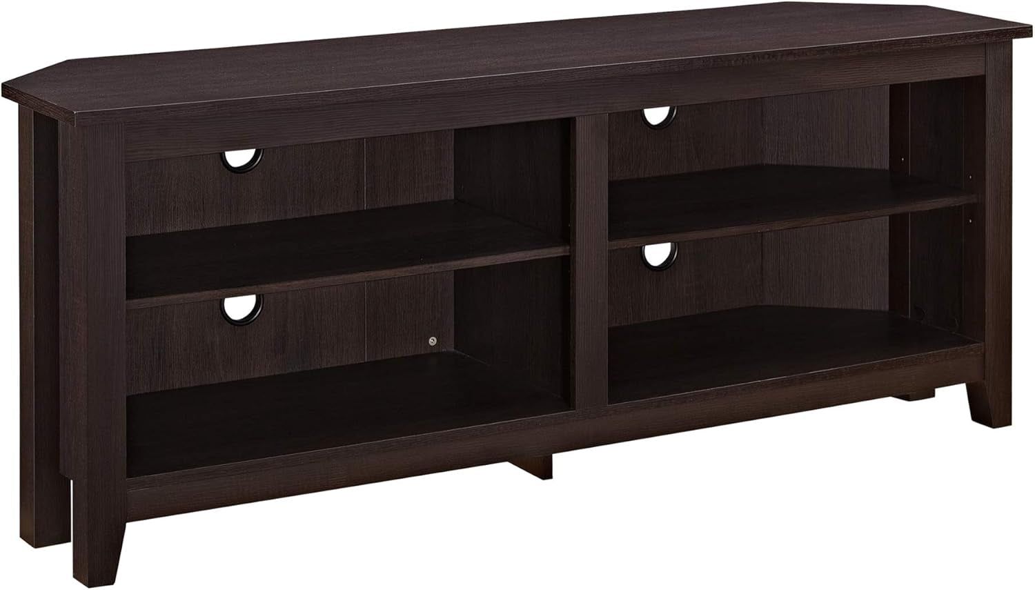 Maxwell Classic 2 Shelf Corner TV Stand for Tvs up to 65 Inches, 58 Inch, Espresso