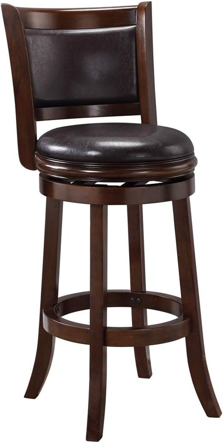 Augusta Bar Height Swivel Stool, 29-Inch, Cappuccino with Dark Brown PU