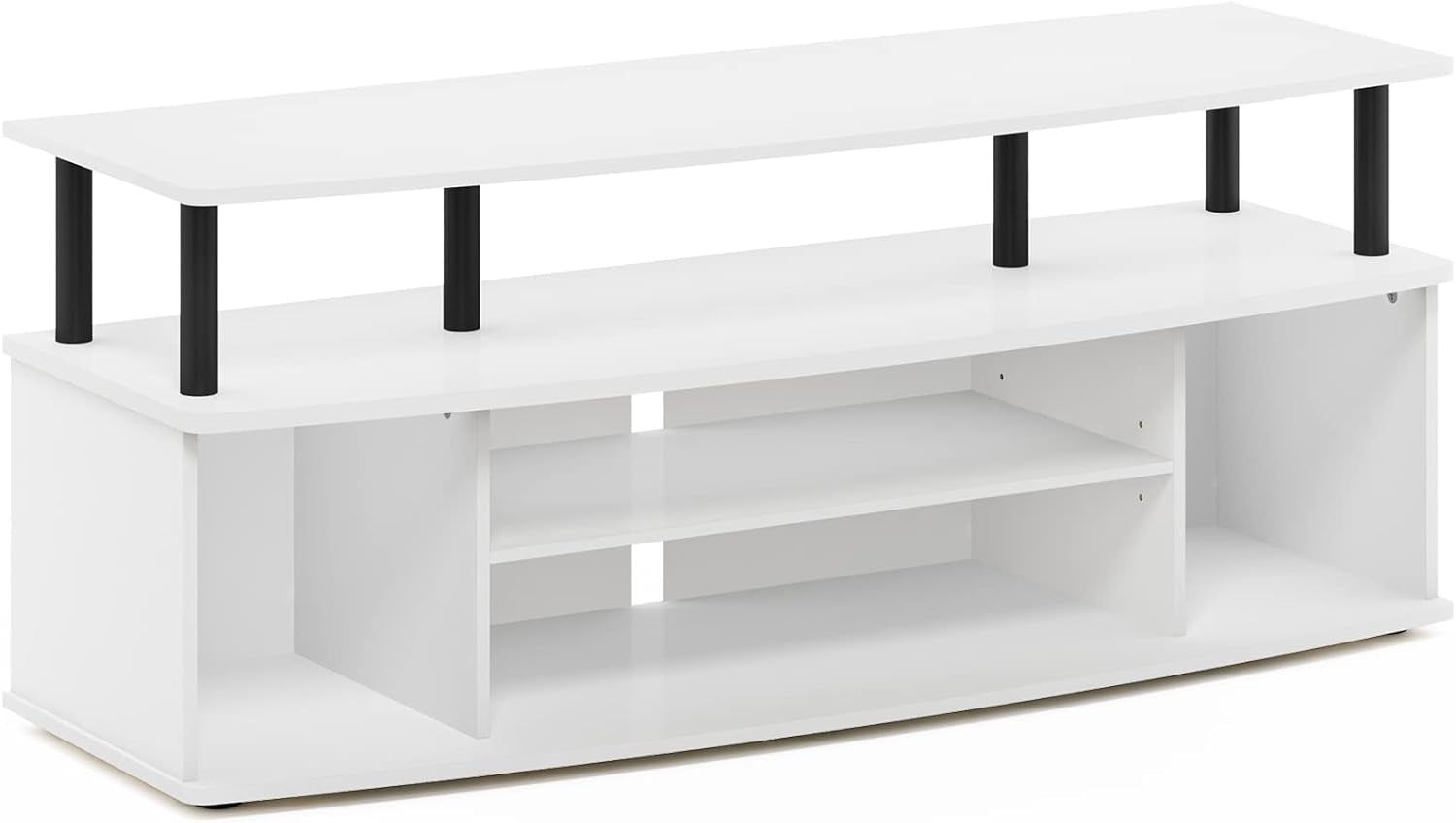 Jaya Large Entertainment Center Hold up to 55-In TV, Inch, White/Black