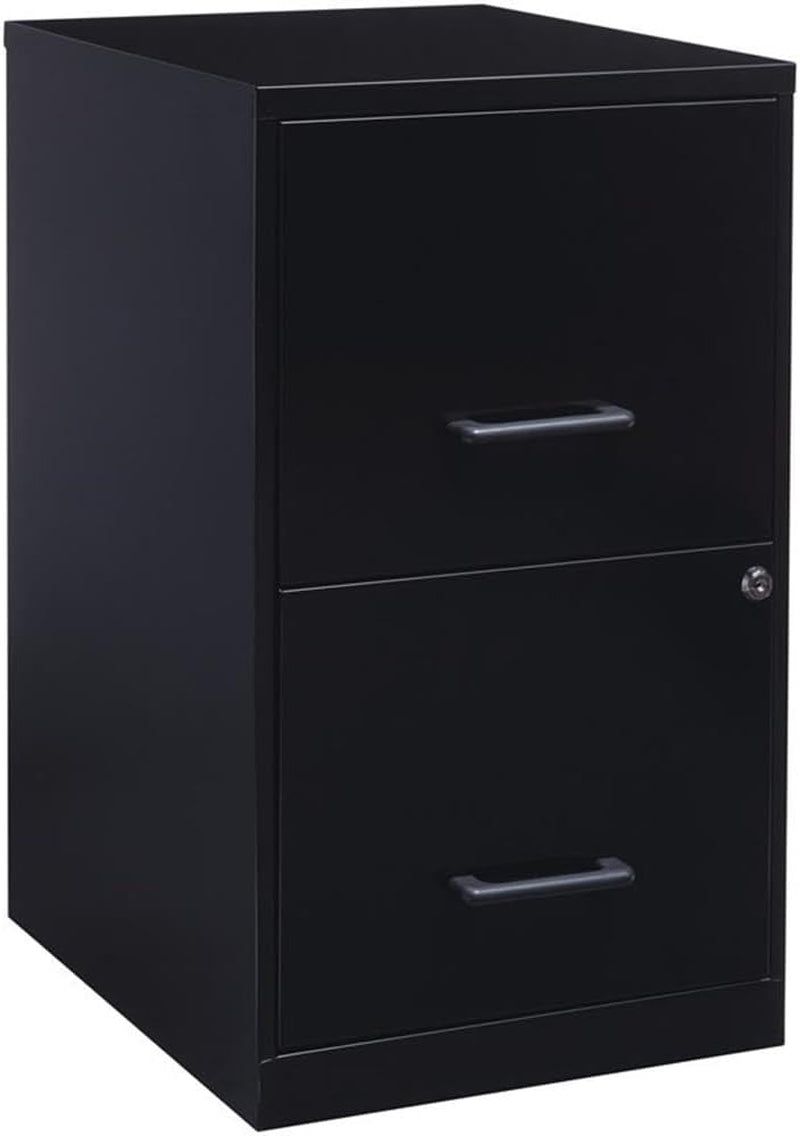 Metal 2 Drawer Letter File Cabinet in Black