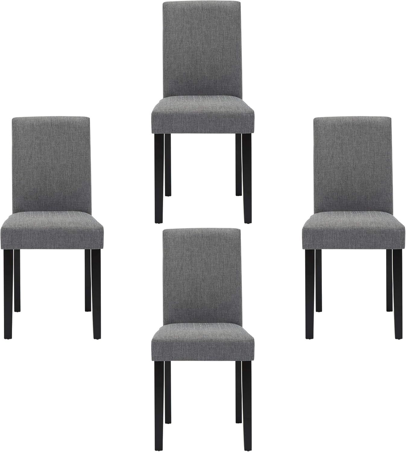 Set of 4 Modern Fabric Upholstered Dining Chairs Elegant Design Dining Room Chairs (Gray Set of 4)