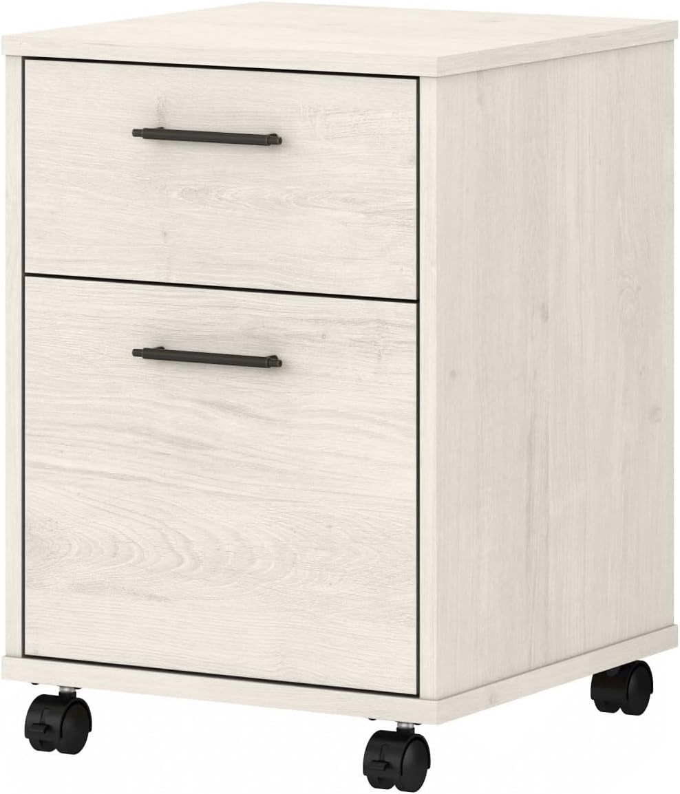 Bush Furniture Key West 2-Drawer Mobile File Cabinet, Letter/Legal, Linen White Oak, 15.75-Inch (KWF116LW-03)