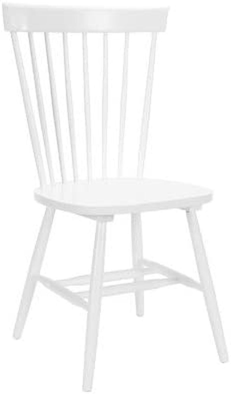 White Country Spindle Side Chair with Foam, Set of 2