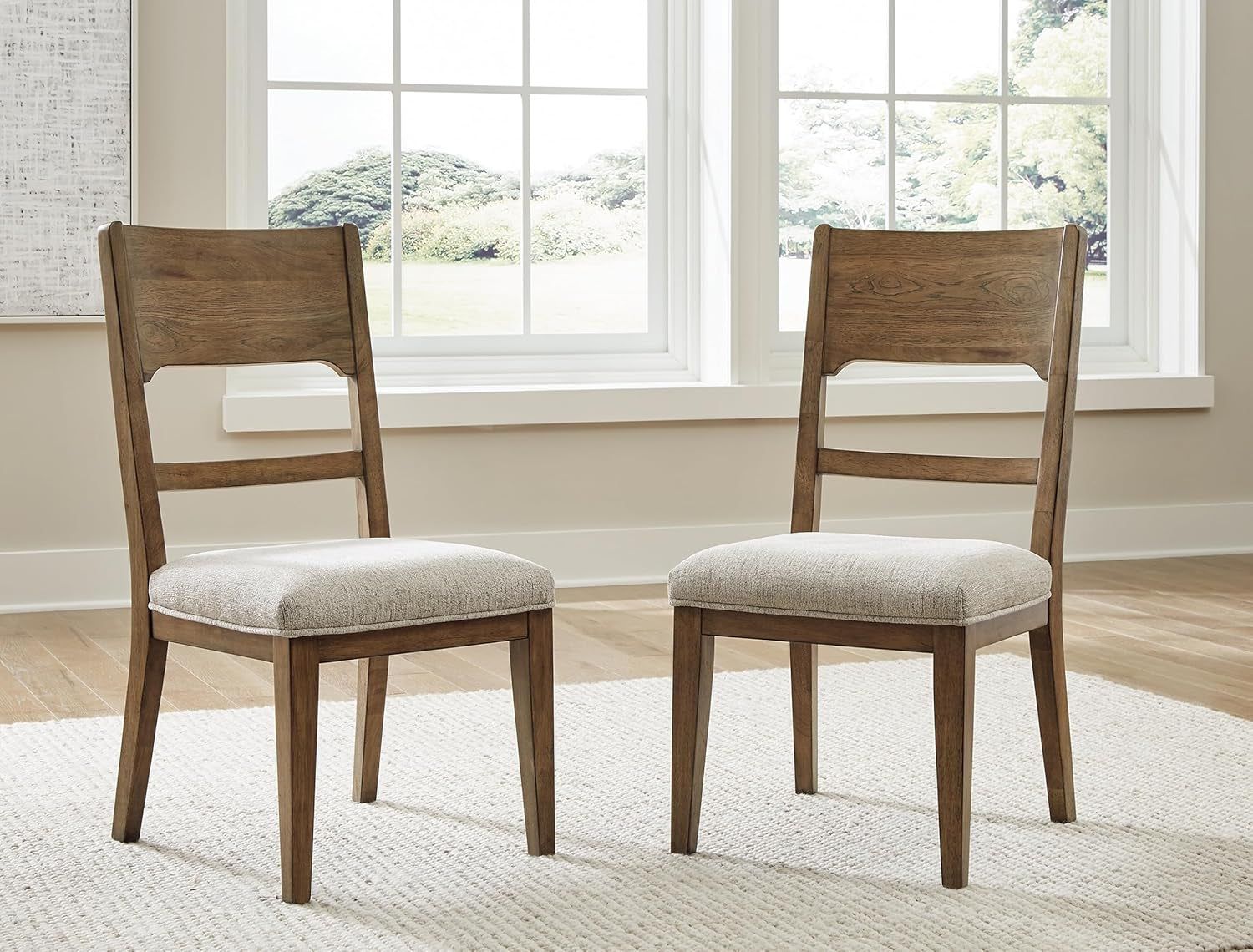 Cabalynn Traditional Dining Chair Set, 2 Count, Brown &amp; Tan