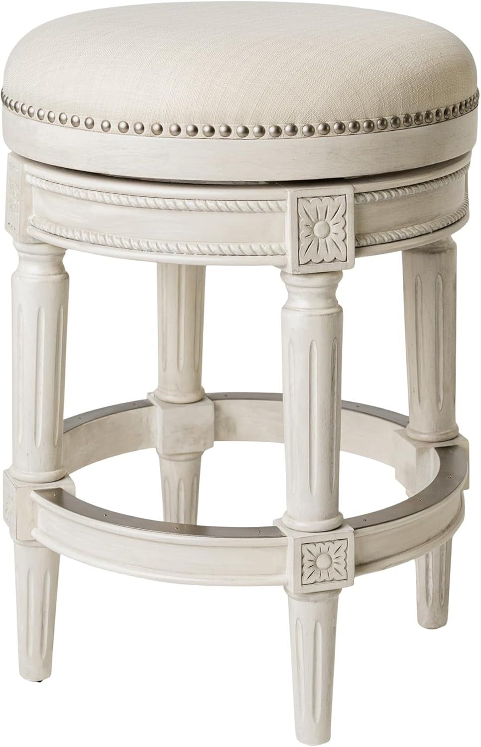 26&quot; White Oak Counter Stool, Natural Fabric