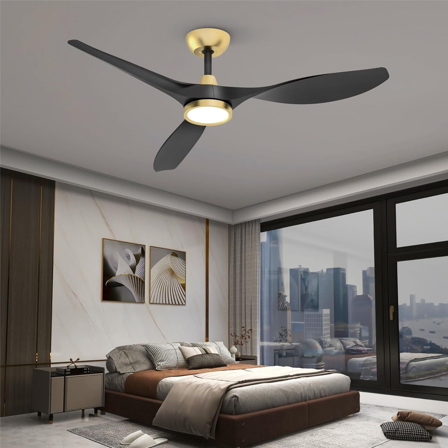 Large Airflow Indoor Ceiling Fan with Light