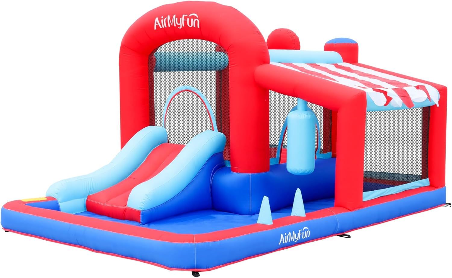 Inflatable Bounce House with Slide, Ball Pit &amp; Hoop