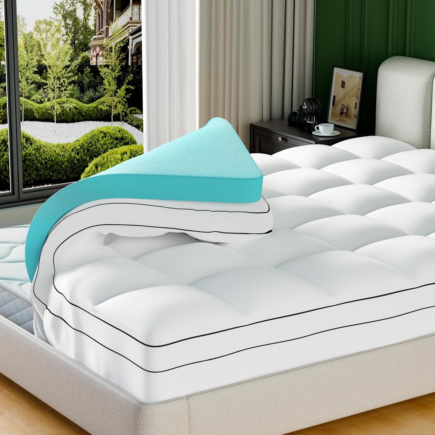 Dual Layer Cooling Gel Memory Foam Mattress Topper
