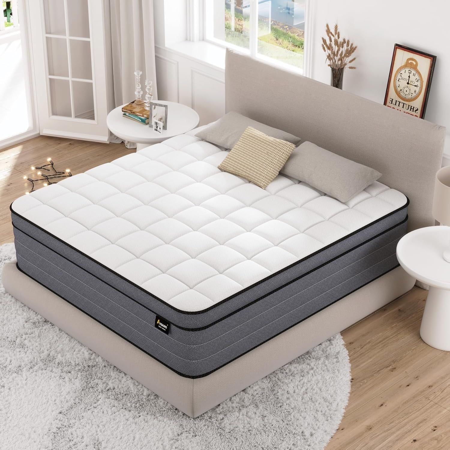 12 Inch King Size Hybrid Mattress with Motion Isolation