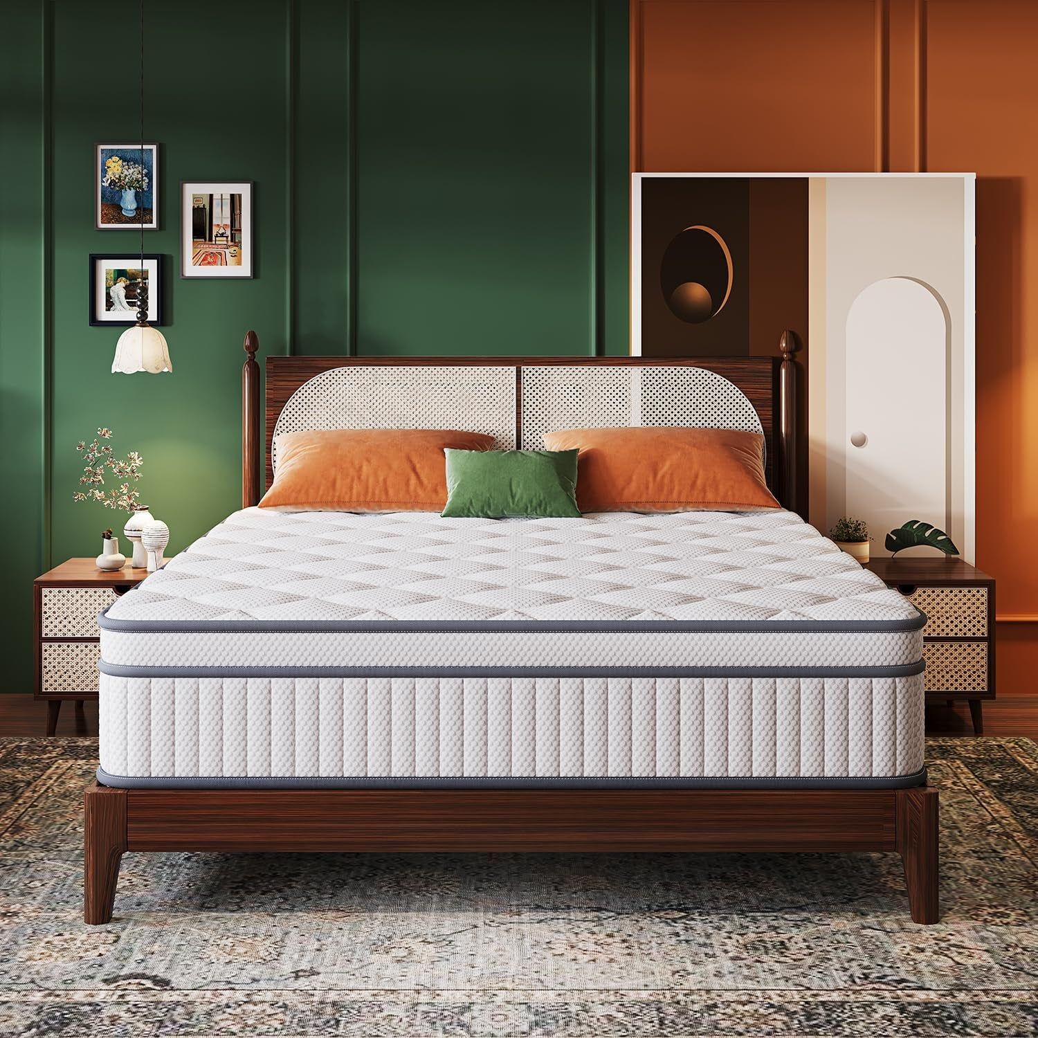 Queen Size Gel Memory Foam Hybrid Mattress for Comfort