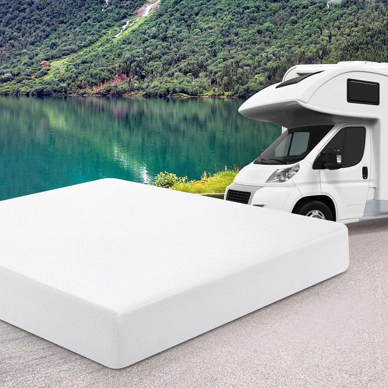 Short Queen 10 Inch RV Mattress with Cooling Foam