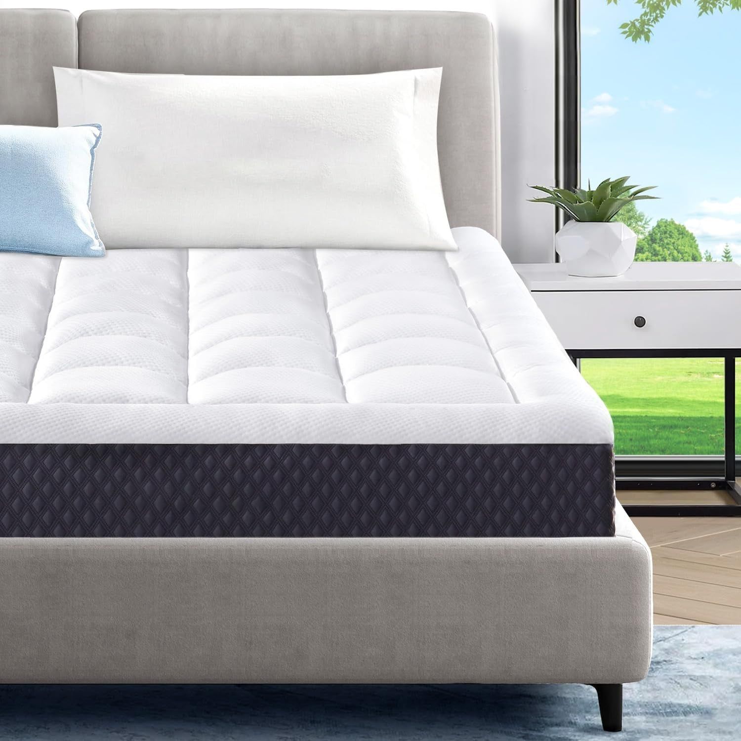 Cooling Gel Memory Foam Queen Mattress with Pillowtop