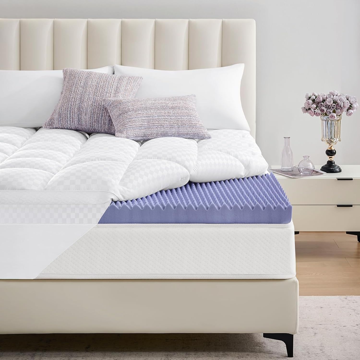 Queen Memory Foam Mattress Topper with Cooling Gel