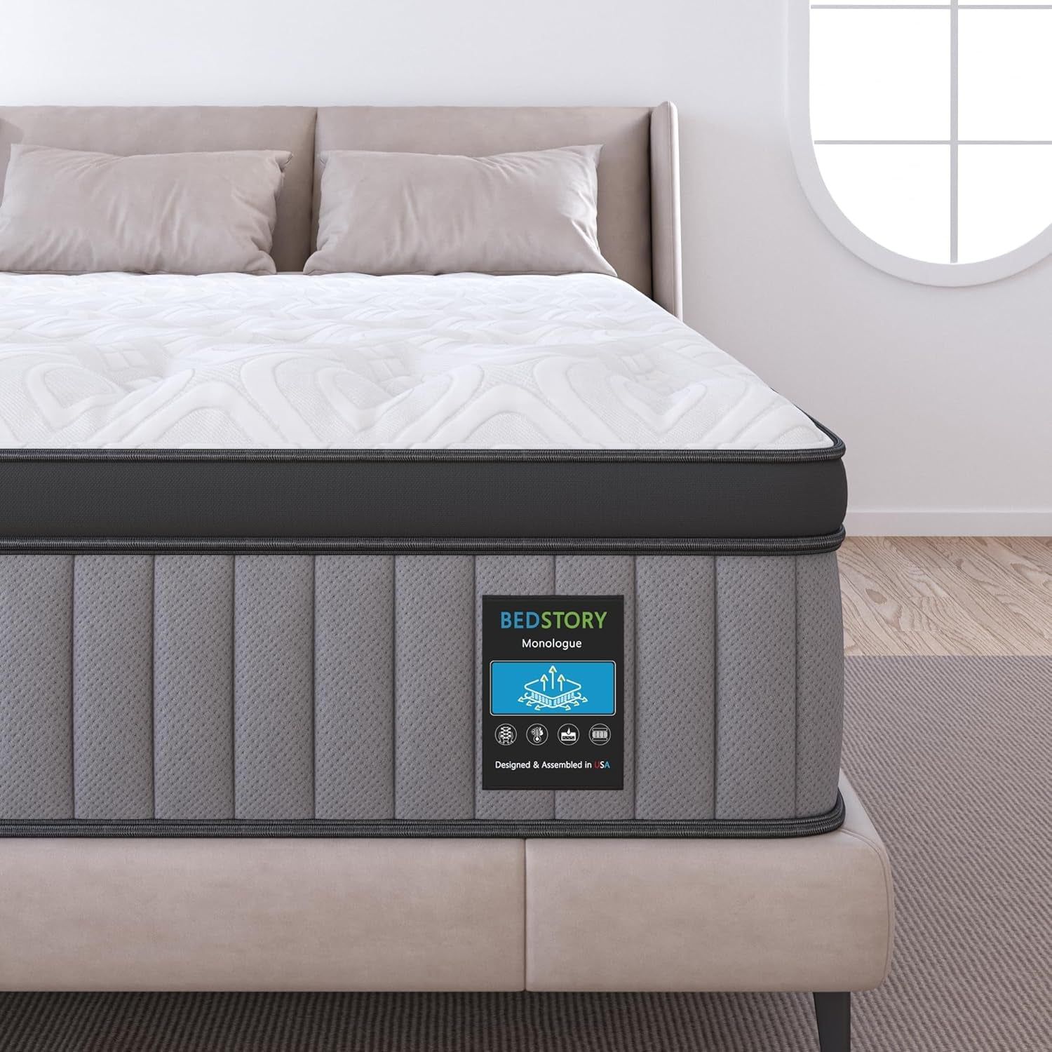 Plush Hybrid Mattress for Deep Sleep and Comfort