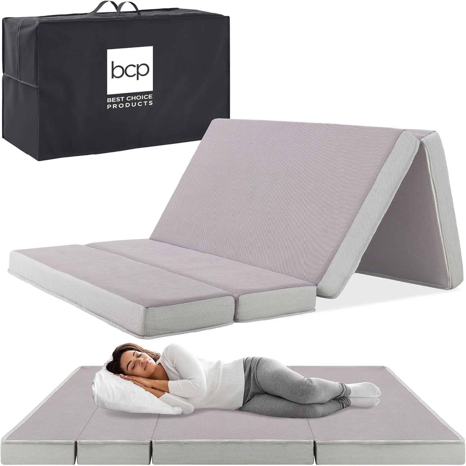 Portable Tri-Fold Foam Mattress for Guests and Camping