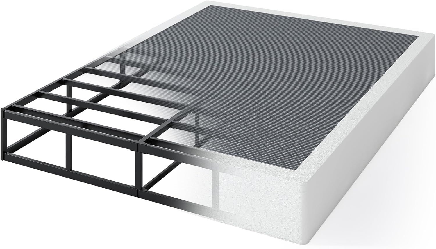 9 Inch High Profile Box Spring, Sturdy Metal Frame Mattress Foundation, Easy Assembly, Quiet &amp; Noise-Free, Queen Size