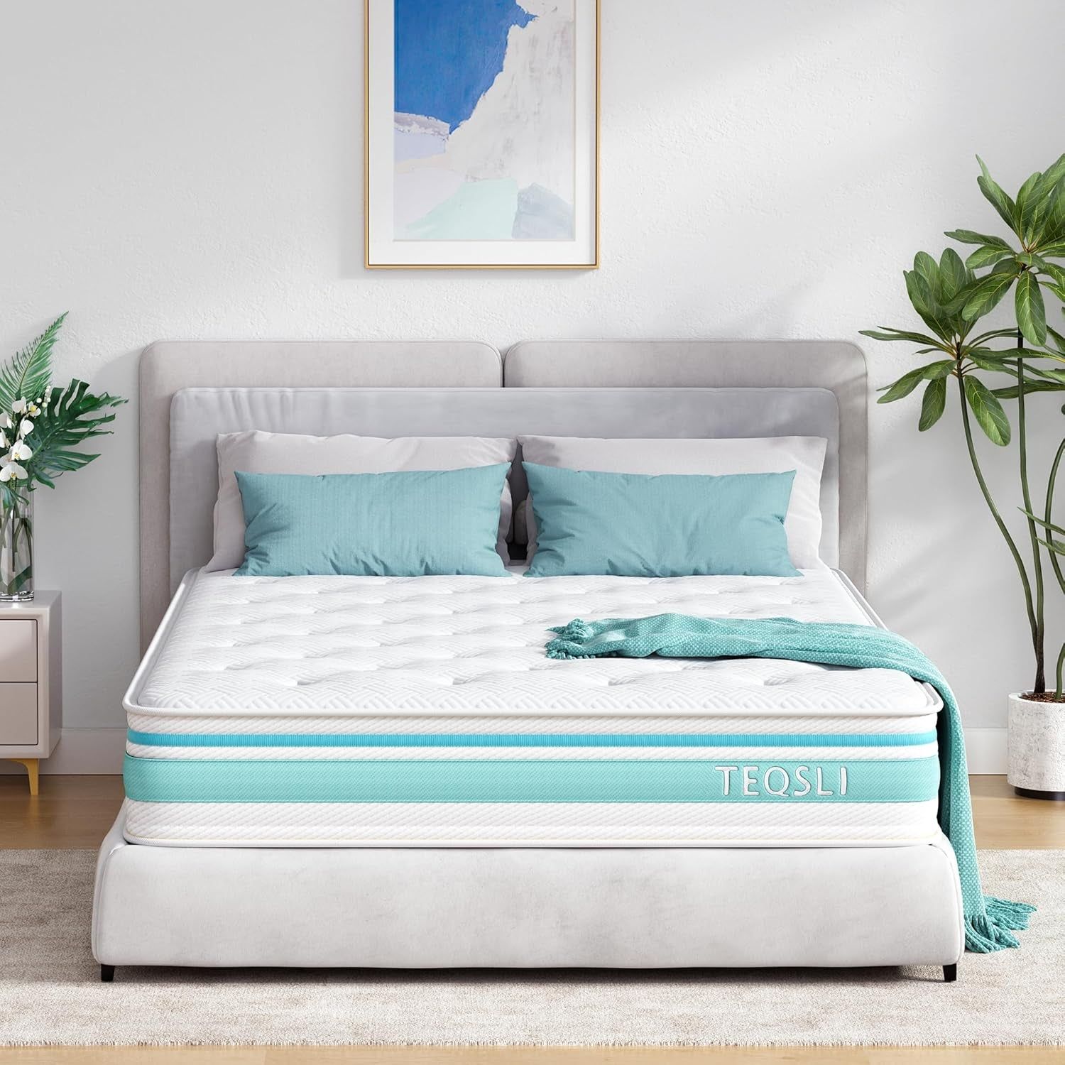 Twin Size Mattress, 10 Inch Hybrid Mattress in a Box, Individual Pocket Spring Hybrid Mattresses for Cool Night &amp; Pressure Relief, Medium Firm with Motion Isolating, 100 Nights Trial