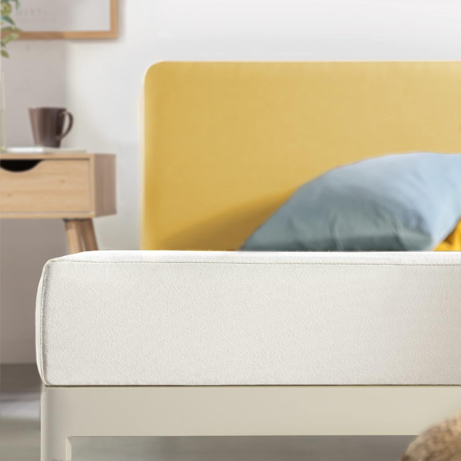 Full Mattress 6 Inch Bed-In-A-Box, Green Tea Memory Foam White